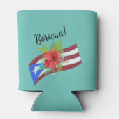 プエルトリコ国旗とフロールデマガboricua 缶クーラー (裏面)