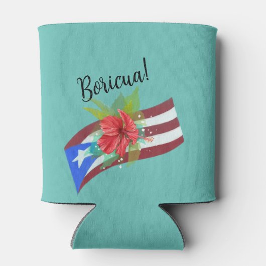 プエルトリコ国旗とフロールデマガboricua 缶クーラー (裏面)