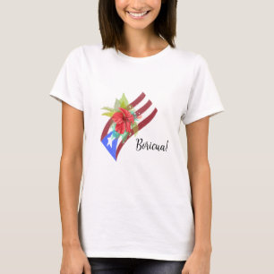 プエルトリコ国旗とフロールデマガboricua tシャツ