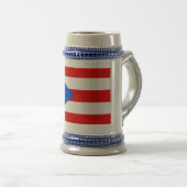 プエルトリコ国旗とマグカップ – アメリカ ビールジョッキ (正面右)
