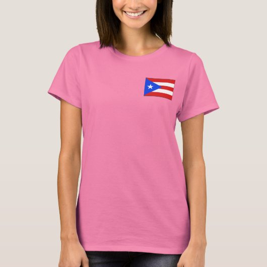 プエルトリコ国旗と地図dk Tシャツ (正面)
