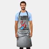 プエルトリコ国旗のアロマオールオーバープリント大エプロン エプロン (着用した状態)