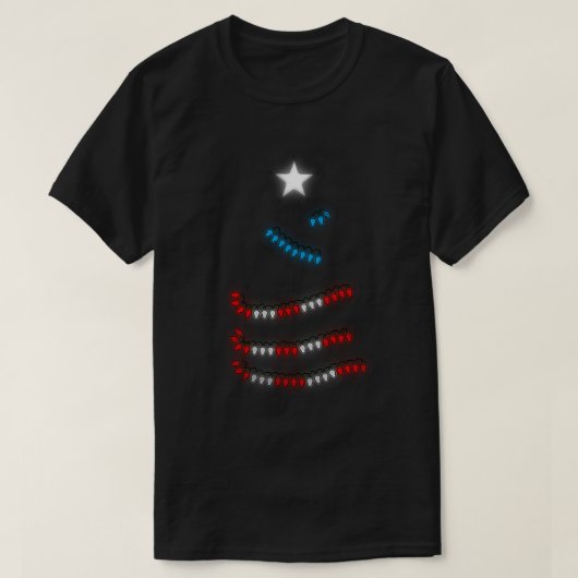 プエルトリコ国旗のクリスマス灯I Navidad Boricua Tシャツ (デザイン正面)