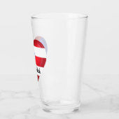 プエルトリコ国旗のハート切り出し タンブラーグラス (左)