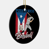 プエルトリコ国旗のボリカアプレーヤースポーツこうもり セラミックオーナメント (右)