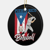 プエルトリコ国旗のボリカアプレーヤースポーツこうもり セラミックオーナメント (左)