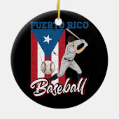 プエルトリコ国旗のボリカアプレーヤースポーツこうもり セラミックオーナメント (裏面)