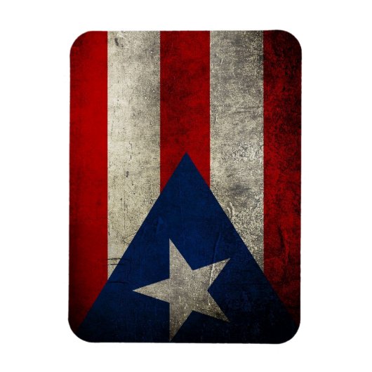 プエルトリコ国旗のヴィンテージカスタム マグネット (縦)