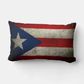 プエルトリコ国旗のヴィンテージカスタム ランバークッション (裏面)