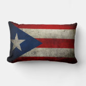 プエルトリコ国旗のヴィンテージカスタム ランバークッション (正面)