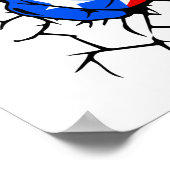 プエルトリコ国旗の拳のポカッコいいスター ポスター (角)