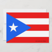 プエルトリコ国旗を持つベビーシャワー招待状 招待状 (裏面)
