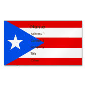 プエルトリコ国旗を掲げた名刺マグネット マグネット名刺 (正面)