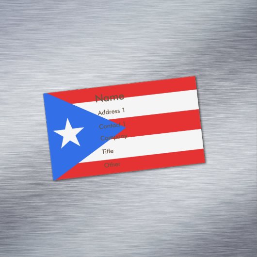 プエルトリコ国旗を掲げた名刺マグネット マグネット名刺 (インサイチュ)
