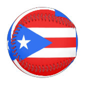 プエルトリコ国旗を掲げた愛国野球 野球ボール (正面左)