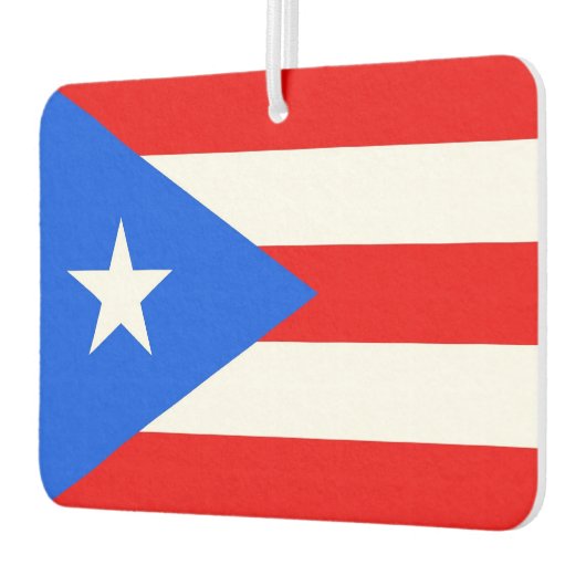 プエルトリコ国旗を掲げた車の新入生 カーエアーフレッシュナー (左)