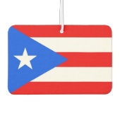 プエルトリコ国旗を掲げた車の新入生 カーエアーフレッシュナー (正面)