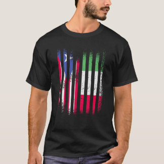 プエルトリコ国旗イタリアで育てられた国の旗ストライプ飾り Tシャツ