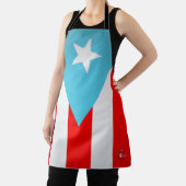 プエルトリコ国旗オールオーバープリントミディアムエプロン エプロン (インサイチュ)