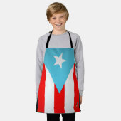 プエルトリコ国旗オールオーバープリント小エプロン エプロン (着用した状態)