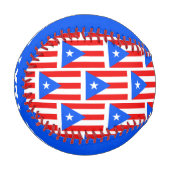 プエルトリコ国旗カスタムの野球スポーツギフト 野球ボール (正面左)