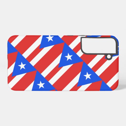 プエルトリコ国旗タイルパターン SAMSUNG GALAXYケース (裏面横)