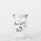 プエルトリコ国旗ハート台本、プエルト県旗 アクリルタンブラー (正面)