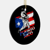 プエルトリコ国旗プエルトリカ野球選手基地 セラミックオーナメント (右)