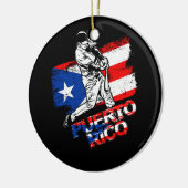 プエルトリコ国旗プエルトリカ野球選手基地 セラミックオーナメント (左)