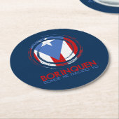 プエルトリコ国旗ボルンキン ラウンドペーパーコースター (アングル)