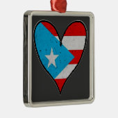 プエルトリコ国旗 |ボリチュアハート,プエルト・リカ メタルオーナメント (右)