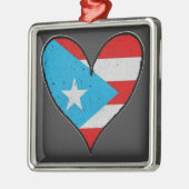 プエルトリコ国旗 |ボリチュアハート,プエルト・リカ メタルオーナメント (左)