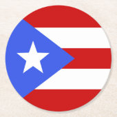 プエルトリコ国旗 ラウンドペーパーコースター (正面)
