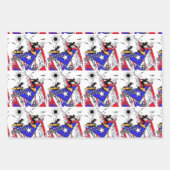 プエルトリコ国旗 ラッピングペーパーシート (正面3)