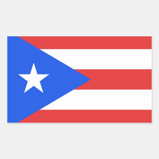 プエルトリコ国旗 長方形シール (正面)