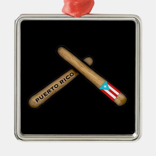 プエルトリコ国旗I Palitos メタルオーナメント (正面)