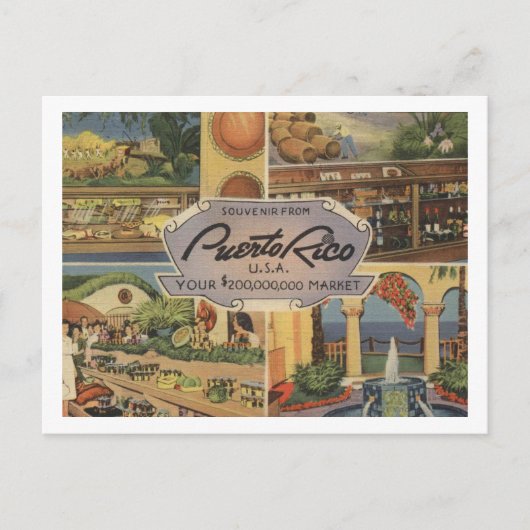 プエルトリコ土産1950年代のインスパイアヴィンテージ ポストカード (正面)