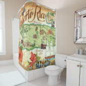 プエルトリコ地図シャワーカーテン シャワーカーテン (インサイチュ)