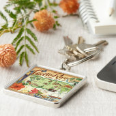 プエルトリコ地図 キーホルダー (側面)