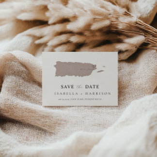 プエルトリコ地図 Save the Date テンプレート