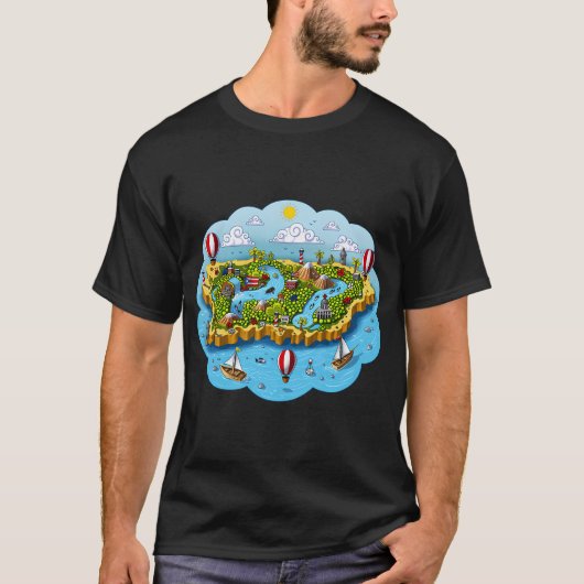 プエルトリコ地図 Tシャツ (正面)