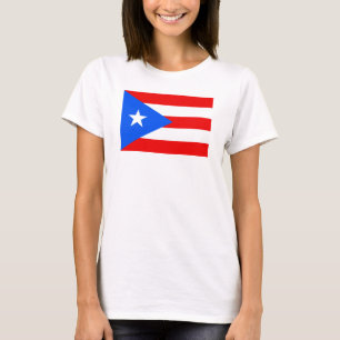 プエルトリコ女性基本Tシャツ国旗 Tシャツ
