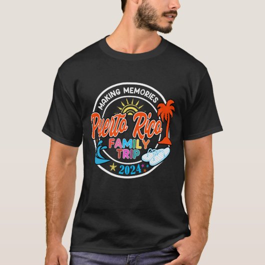 プエルトリコ家族旅行2024思い出を作る家族 Tシャツ (正面)