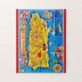 プエルトリコ島の地図 11x14 パズル (縦)