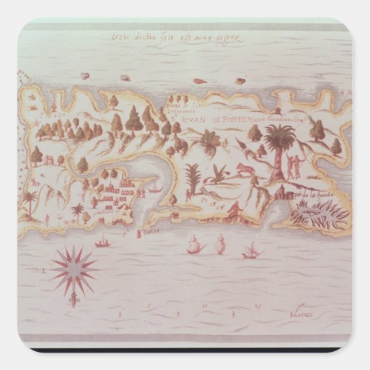 プエルトリコ島の地図, 1599 スクエアシール (正面)