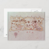 プエルトリコ島の地図, 1599 ポストカード (正面/裏面)