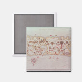 プエルトリコ島の地図， 1599 マグネット (正面/裏面)