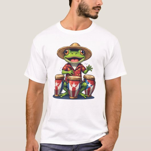 プエルトリコ文化カエル Tシャツ (正面)