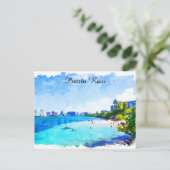 プエルトリコ熱帯水絵を描色 ポストカード (スタンド正面)