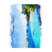 プエルトリコ熱帯水絵を描色 マグネット (縦)